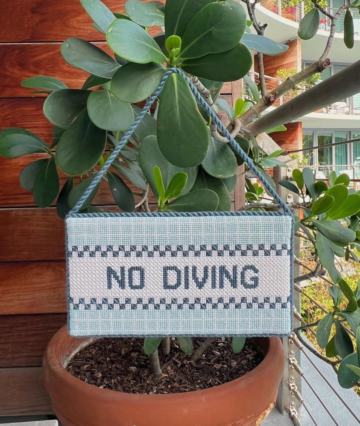 No Diving Needlepoint Canvas