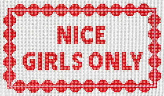 Nice Girls Only Needlepoint Canvas